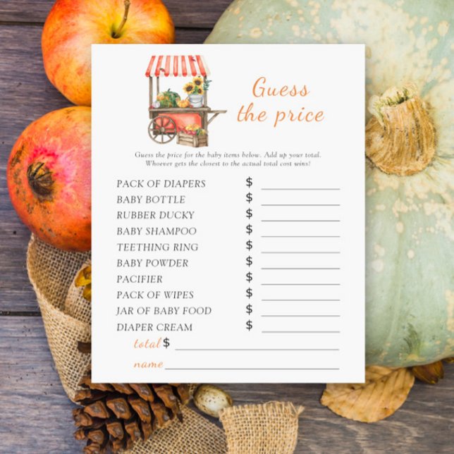 Lámina Ducha de bebé de calabaza - Adivinen el precio Jue (Subido por el creador)