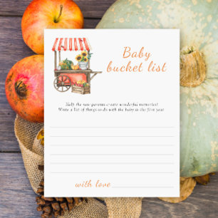 Lámina Ducha de bebé de calabaza - juego de lista de cubo