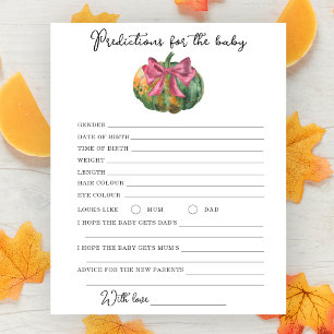 Lámina Ducha de bebé de calabaza: predicciones y consejos
