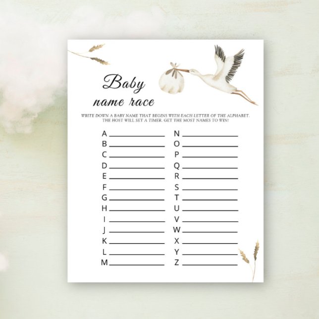 Lámina Ducha de bebé de cigüeñas - Juego de carreras de n (Subido por el creador)