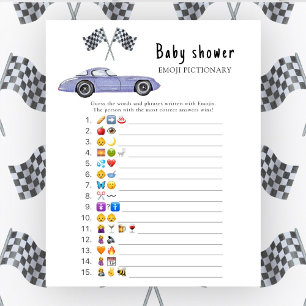 Lámina Ducha de bebé de coche de carrera - juego de picni