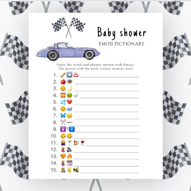 Lámina Ducha de bebé de coche de carrera - juego de picni (Subido por el creador)