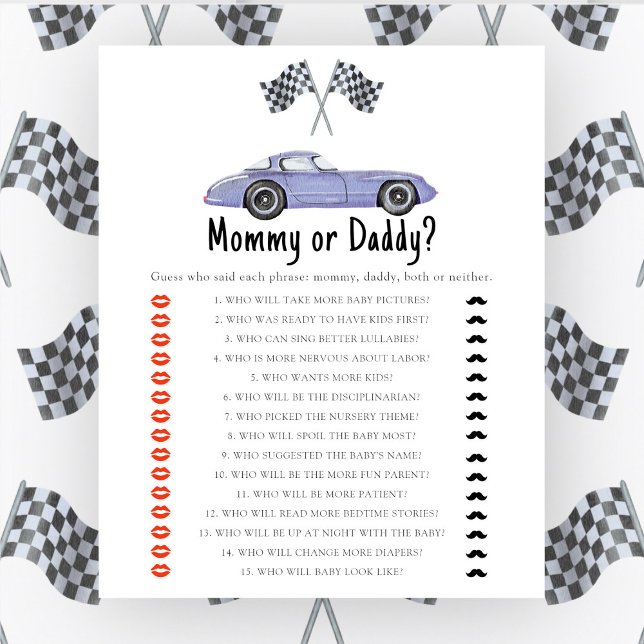 Lámina Ducha de bebé de coches de carreras - juego de pap (Subido por el creador)