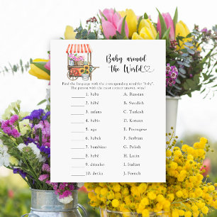 Lámina Ducha de bebé de flores - juego de bebé alrededor 