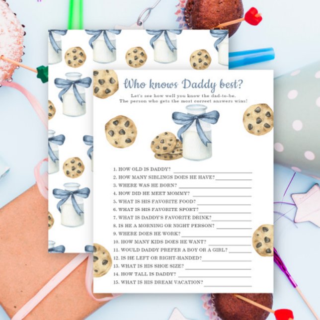 Lámina Ducha de bebé de leche - Quién conoce mejor a papá (Subido por el creador)