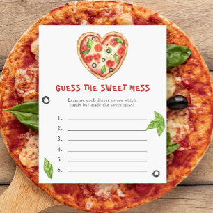 Lámina Ducha de bebé de pizza - Adivina el juego del dulc