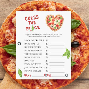 Lámina Ducha de bebé de pizza - ¡Adivinen el precio! Jueg