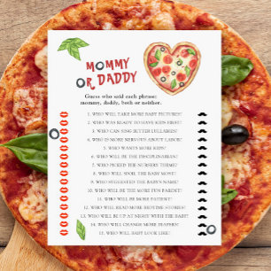 Lámina Ducha de bebé de pizza - juego de mamá o papá