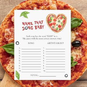 Lámina Ducha de bebé de pizza - Nombra a esa canción de b