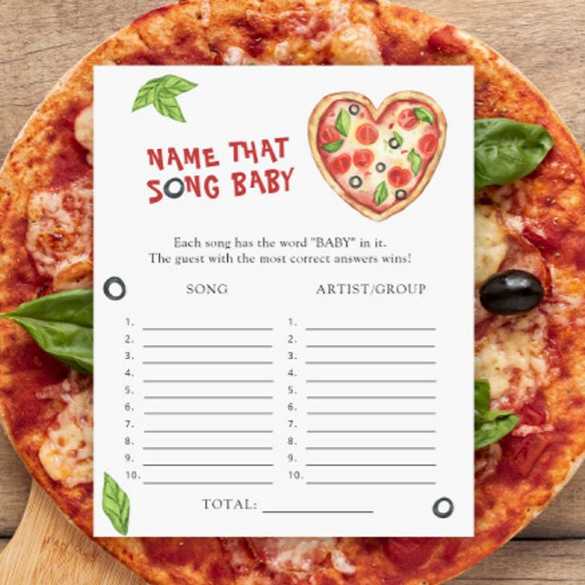 Lámina ducha de bebé de pizza - Nombra esa canción de beb (Subido por el creador)