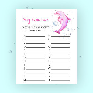 Lámina Ducha de bebé delfín rosa - Juego de carrera de no