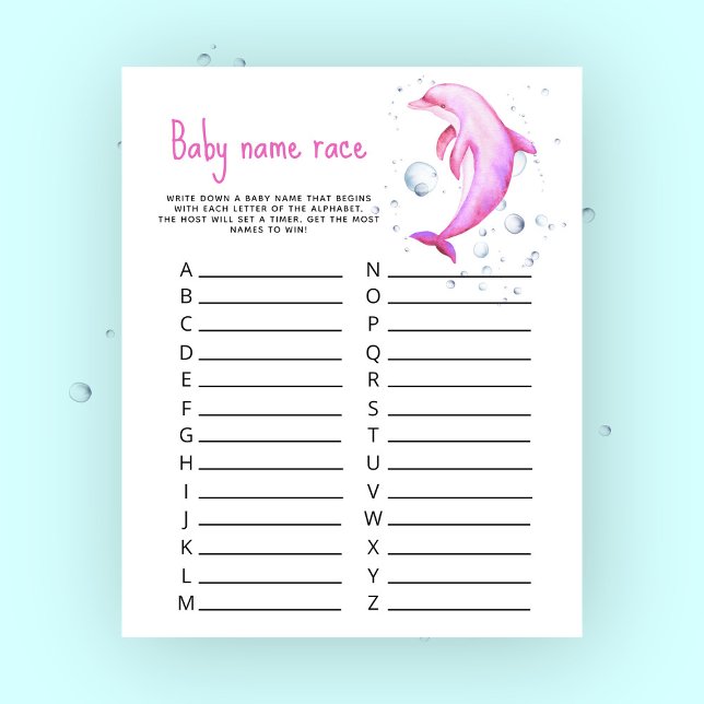 Lámina Ducha de bebé delfín rosa - Juego de carrera de no (Subido por el creador)
