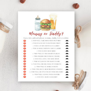 Lámina Ducha de bebe - juego de papi o mamá