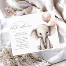 Ducha de bebé neutral con elefante y globos presup