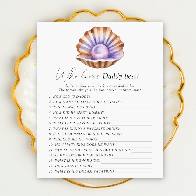 Lámina Ducha de bebé Pearl - Quién conoce mejor juego a p (Subido por el creador)