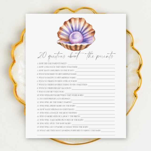 Lámina ducha de bebé perlas - 20 preguntas sobre los padr (Subido por el creador)