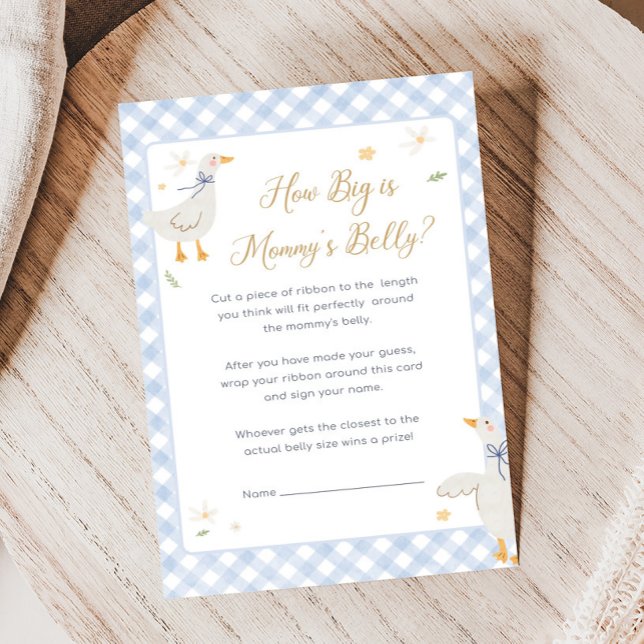 Lámina Ducha de Bebé Silly Goose Gingham ¿Qué tan grande  (Silly Goose Baby Shower Game)