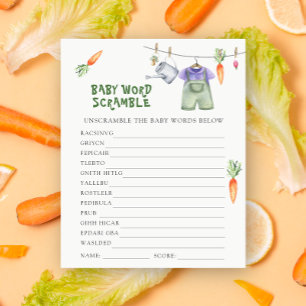 Lámina Ducha de bebé vegetariana - Juego de palabras deso