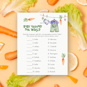 Lámina Ducha de bebé vegetariano - juego de bebé alrededo