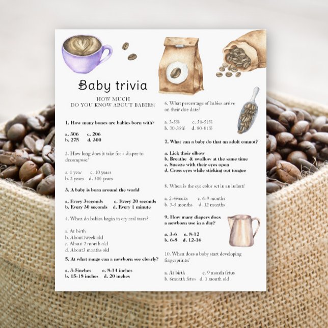 Lámina Ducha de café - Juego de Trivia para Bebé (Subido por el creador)