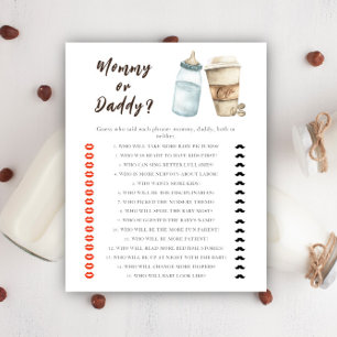 Lámina Ducha de café para bebés - juego de papi o mamá
