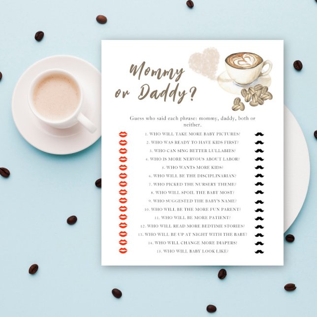 Lámina Ducha de café para bebés - juego de papi o mamá (Subido por el creador)