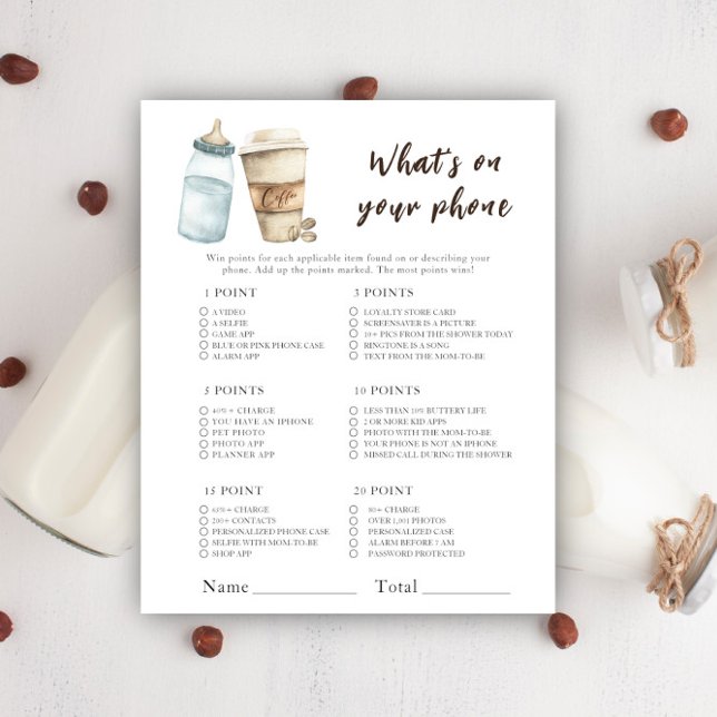 Lámina Ducha de café para bebés - ¿Qué hay en tu juego de (Subido por el creador)