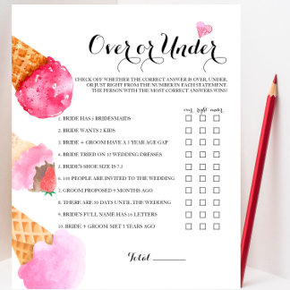 Lámina Ducha de fresa para novias en el juego