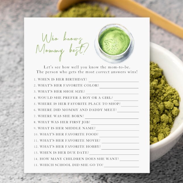 Lámina Ducha de matcha para bebé - ¿Quién conoce mejor a  (Subido por el creador)