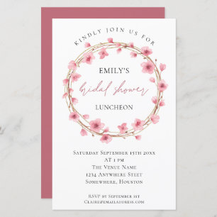 Lámina Ducha de novia con flores de cerezo de 5,5 x 8,5 p