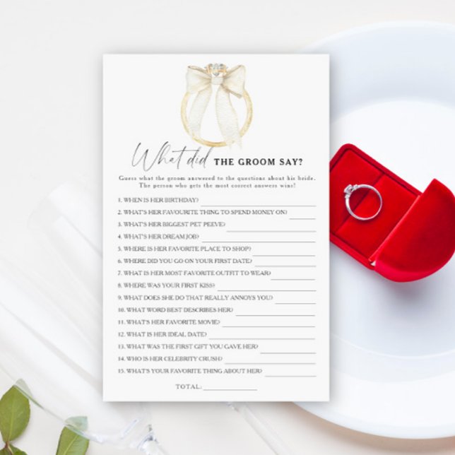 Lámina Ducha de novia de Bow & Ring Qué dijo el novio (Subido por el creador)