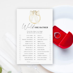 Lámina Ducha de novia de Bow y Ring ¿Prefiere jugar?
