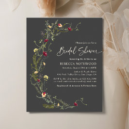 Lámina Ducha de novia de flor silvestre gris de carbón ve