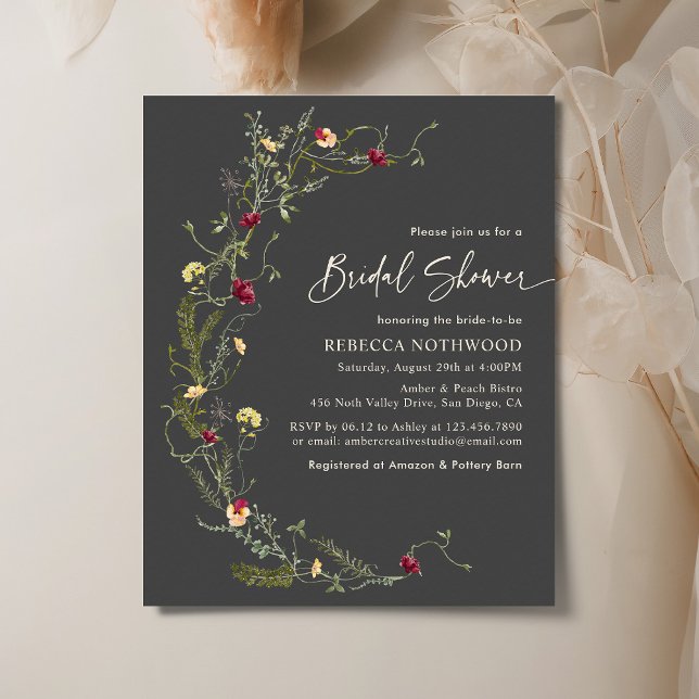 Lámina Ducha de novia de flor silvestre gris de carbón ve (Subido por el creador)