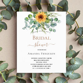 Lámina Ducha de novia de presupuesto girasoles eucalipto