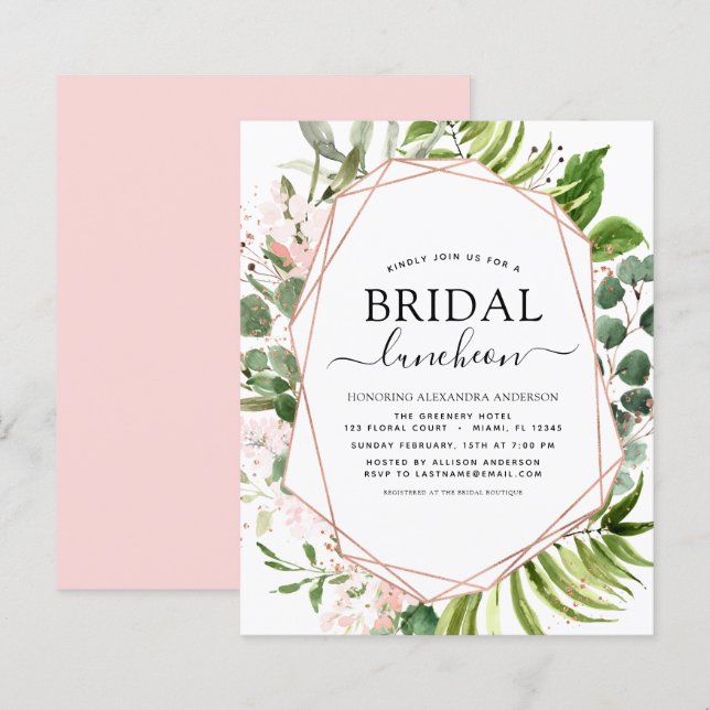 Lámina Ducha de novia de presupuesto Verde de almuerzo Eu (Anverso / Reverso)