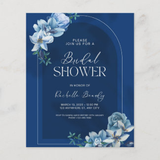 Lámina Ducha de Novia Delft Azul Blanco Chinoiserie Flora