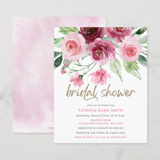 Lámina Ducha de novia floral floral de oro rosado