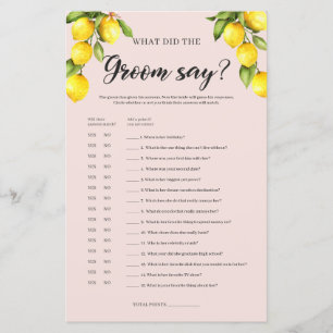 Lámina Ducha de novia limón Lo que el novio dijo del jueg