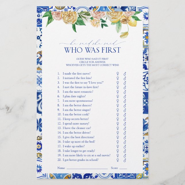 Lámina Ducha de novia mediterránea que fue el primer jueg (Anverso)