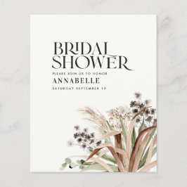 Lámina Ducha de novia pampas eucalipto boho rústico moder