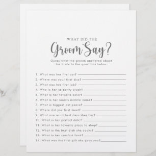 Lámina Ducha de novia plateada ¿Qué dijo el novio?