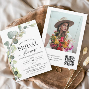 Lámina Ducha de novia presupuesto QR Código Foto Eucalypt