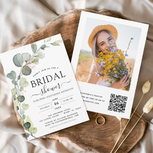 Lámina Ducha de novia presupuesto QR Código Foto Eucalypt
