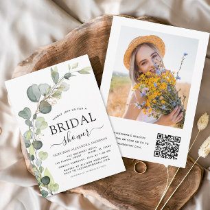 Lámina Ducha de novia presupuesto QR Código Foto Eucalypt
