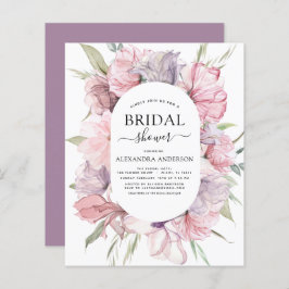 Lámina Ducha de novia púrpura rosada del Boho de presupue