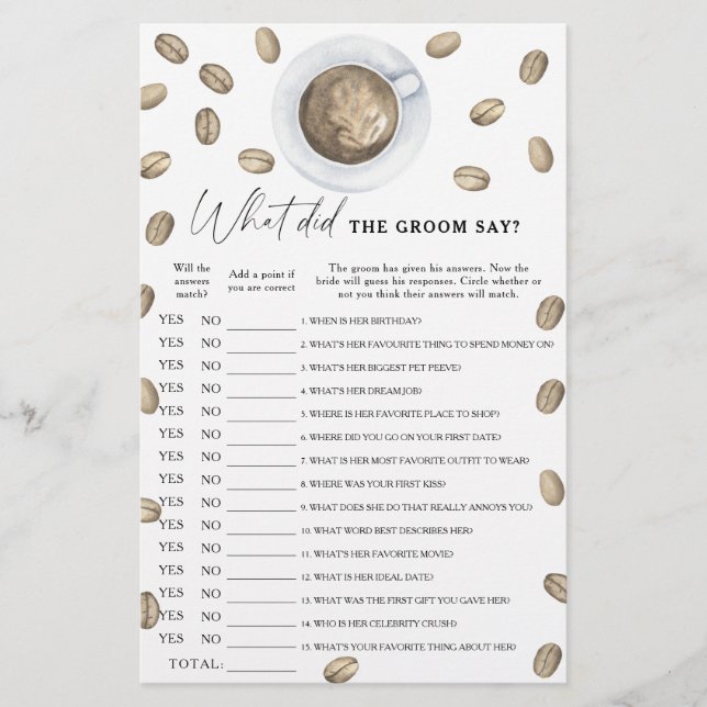 Lámina Ducha de novia ¿Qué dijo el novio? (Anverso)