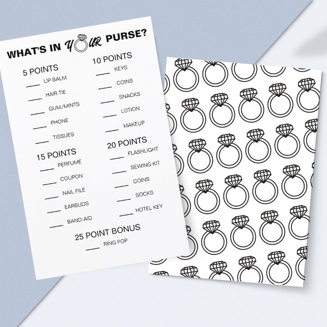Lámina Ducha de novia qué hay en tu bolso juego para impr (Exciting 'What's in Your Purse?' Game – A Fun Bridal Shower Icebreaker!)