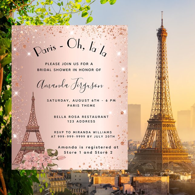 Lámina Ducha de novia rosa de oro de París (Subido por el creador)