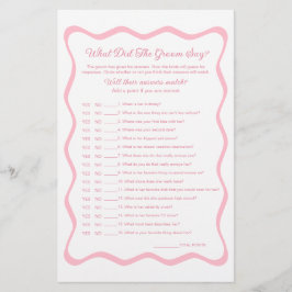 Lámina Ducha de novia rosa ¿qué dijo el novio?